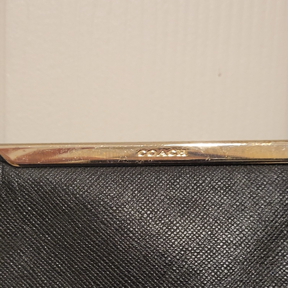 Coach Black Tote with Gold Accents - Picture 4 of 8
